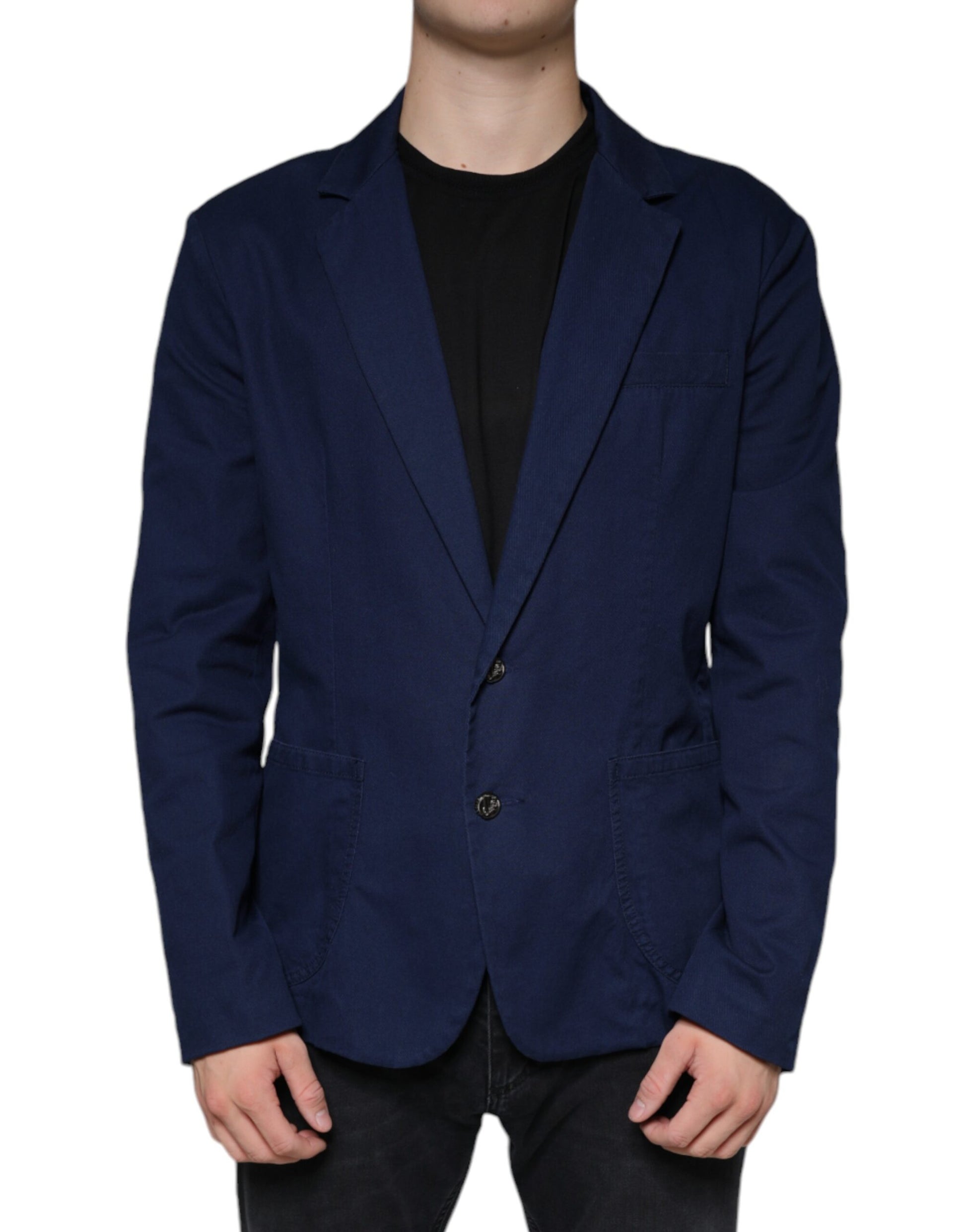 Blauer, einreihiger Blazer mit Kerbe