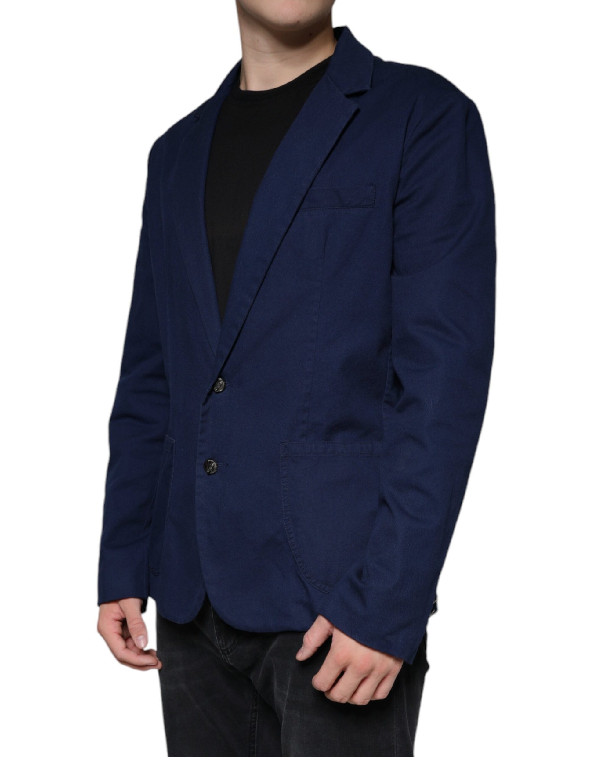 Blauer, einreihiger Blazer mit Kerbe