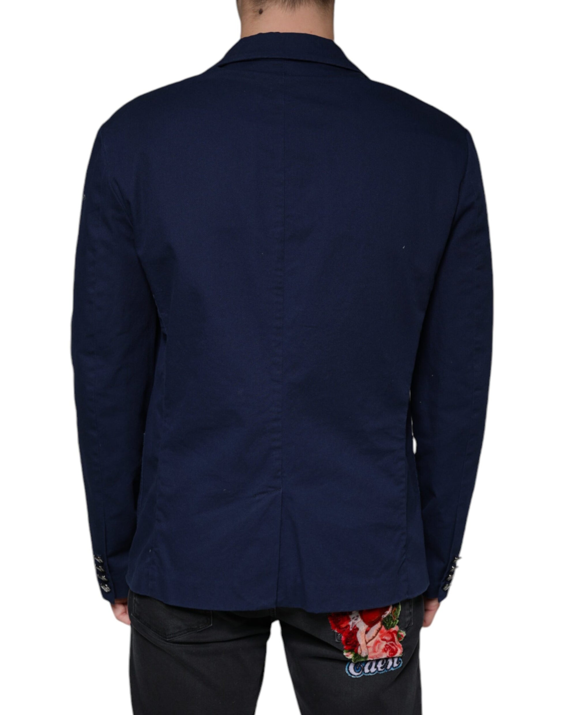 Blauer, einreihiger Blazer mit Kerbe