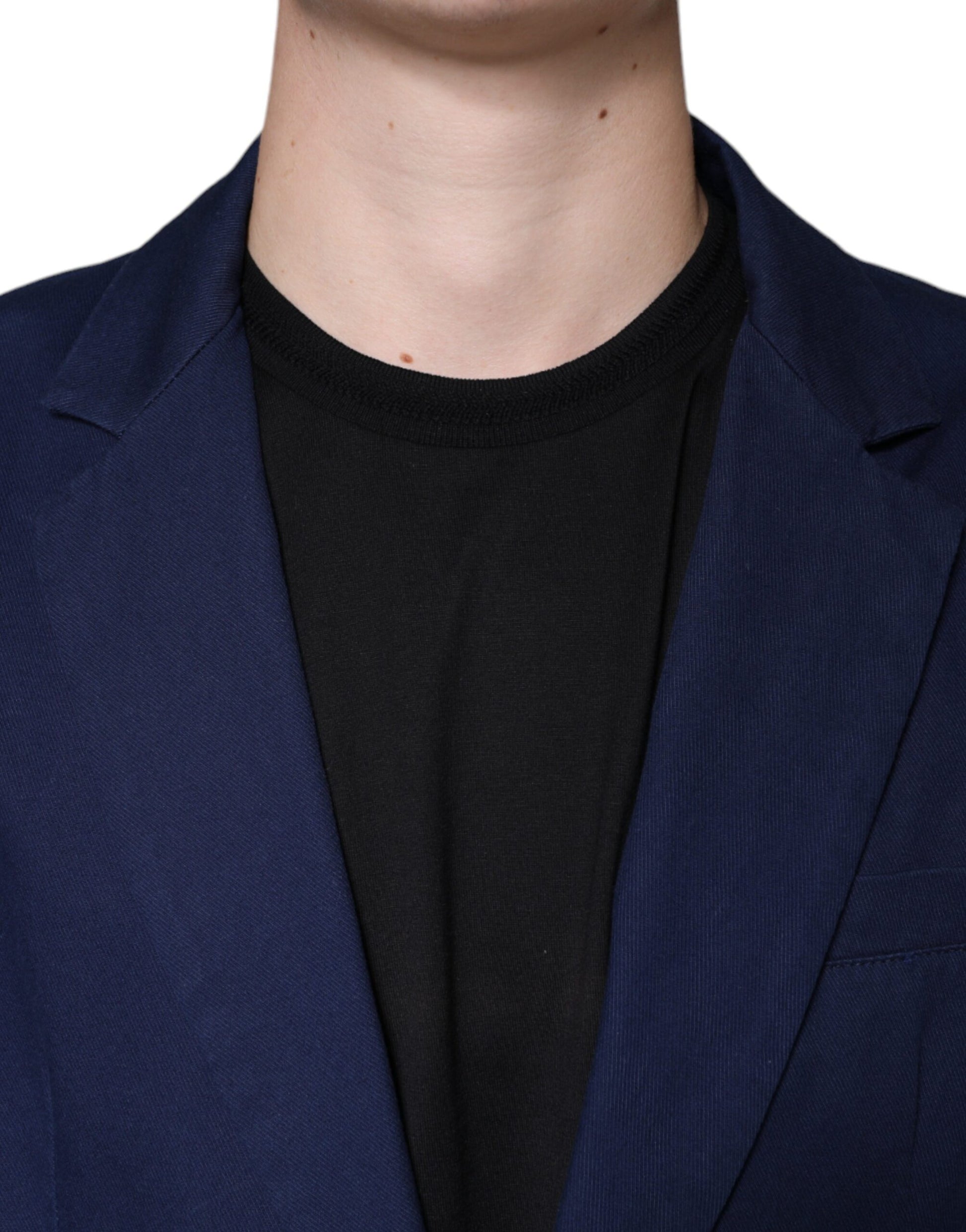 Blauer, einreihiger Blazer mit Kerbe