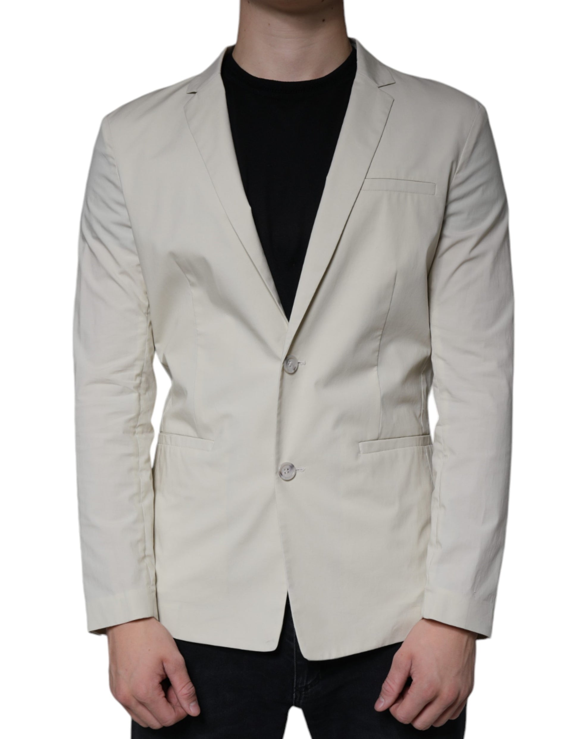 Beigefarbener einreihiger Blazer für formelle Anlässe