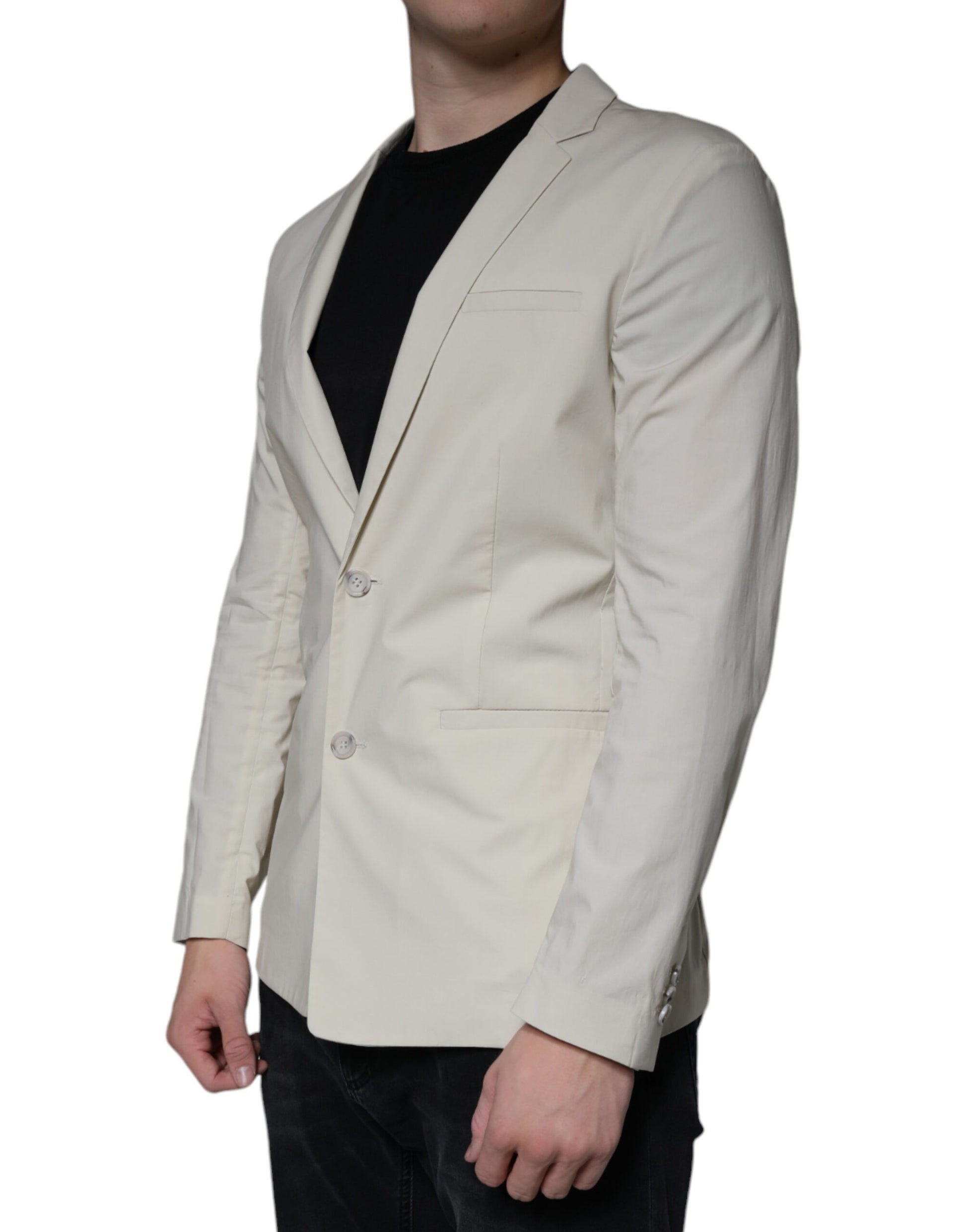 Beigefarbener einreihiger Blazer für formelle Anlässe