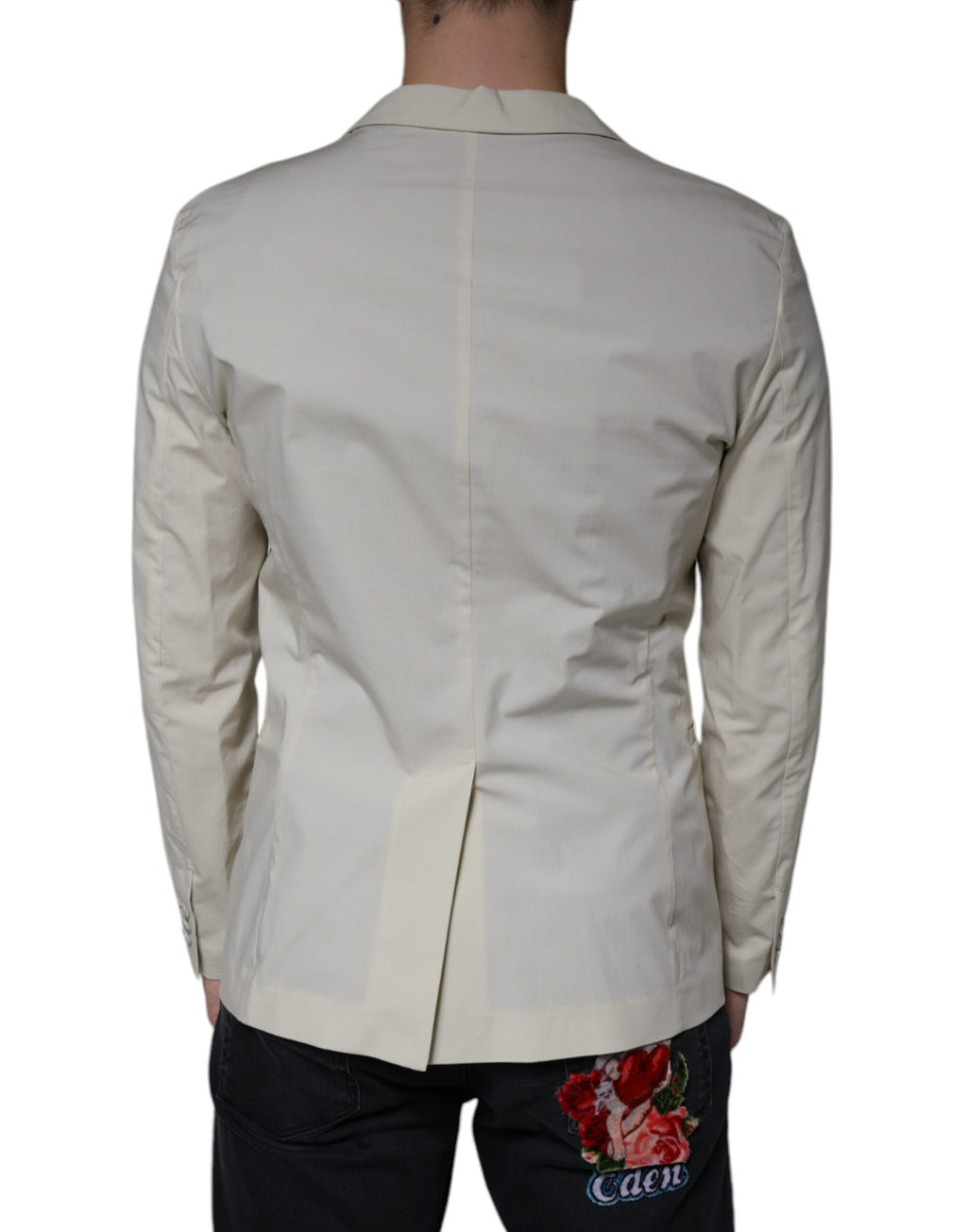 Beigefarbener einreihiger Blazer für formelle Anlässe