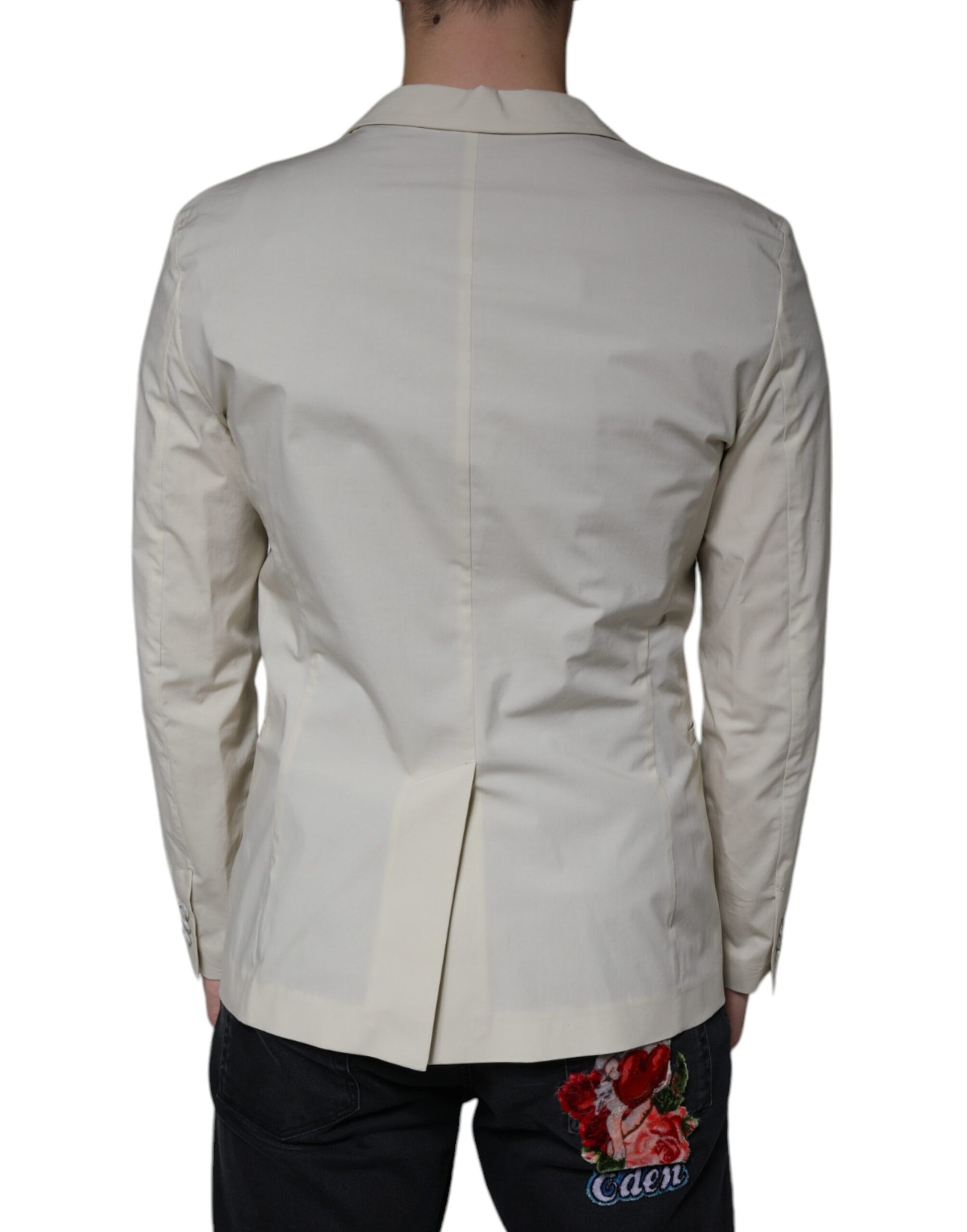 Beigefarbener einreihiger Blazer für formelle Anlässe