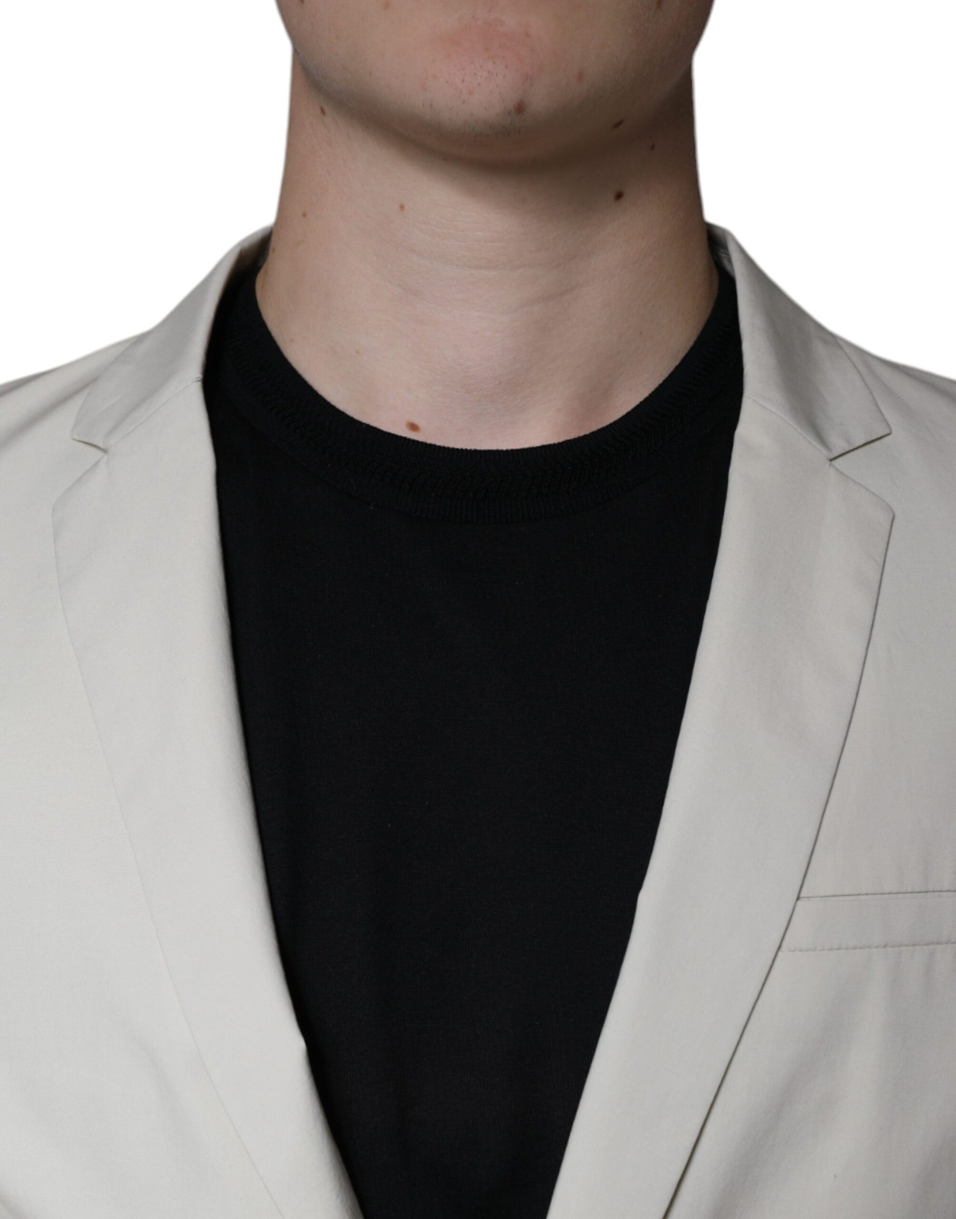 Beigefarbener einreihiger Blazer für formelle Anlässe