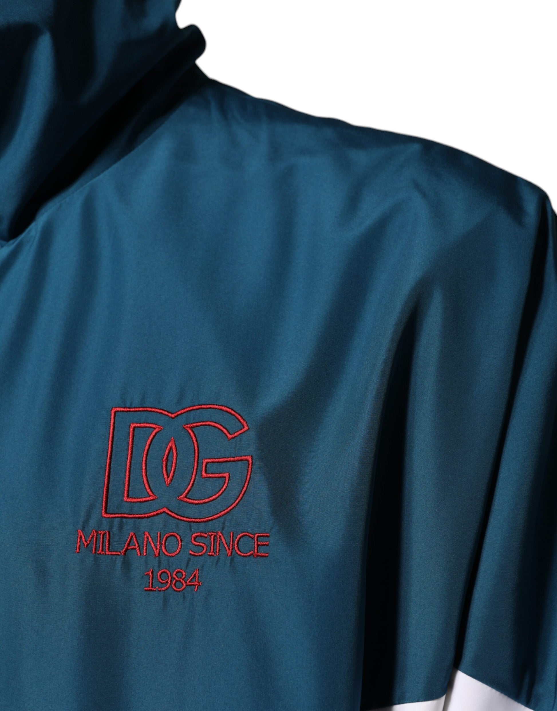 Mehrfarbige Polyesterjacke mit durchgehendem Reißverschluss