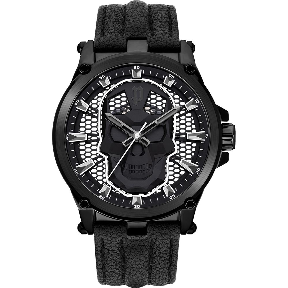 Schwarze Lederuhr