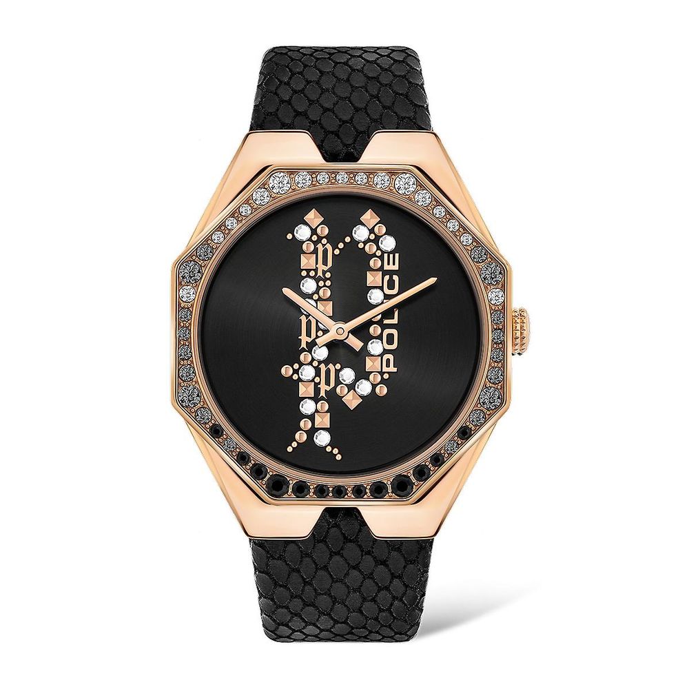 Schwarze Lederuhr