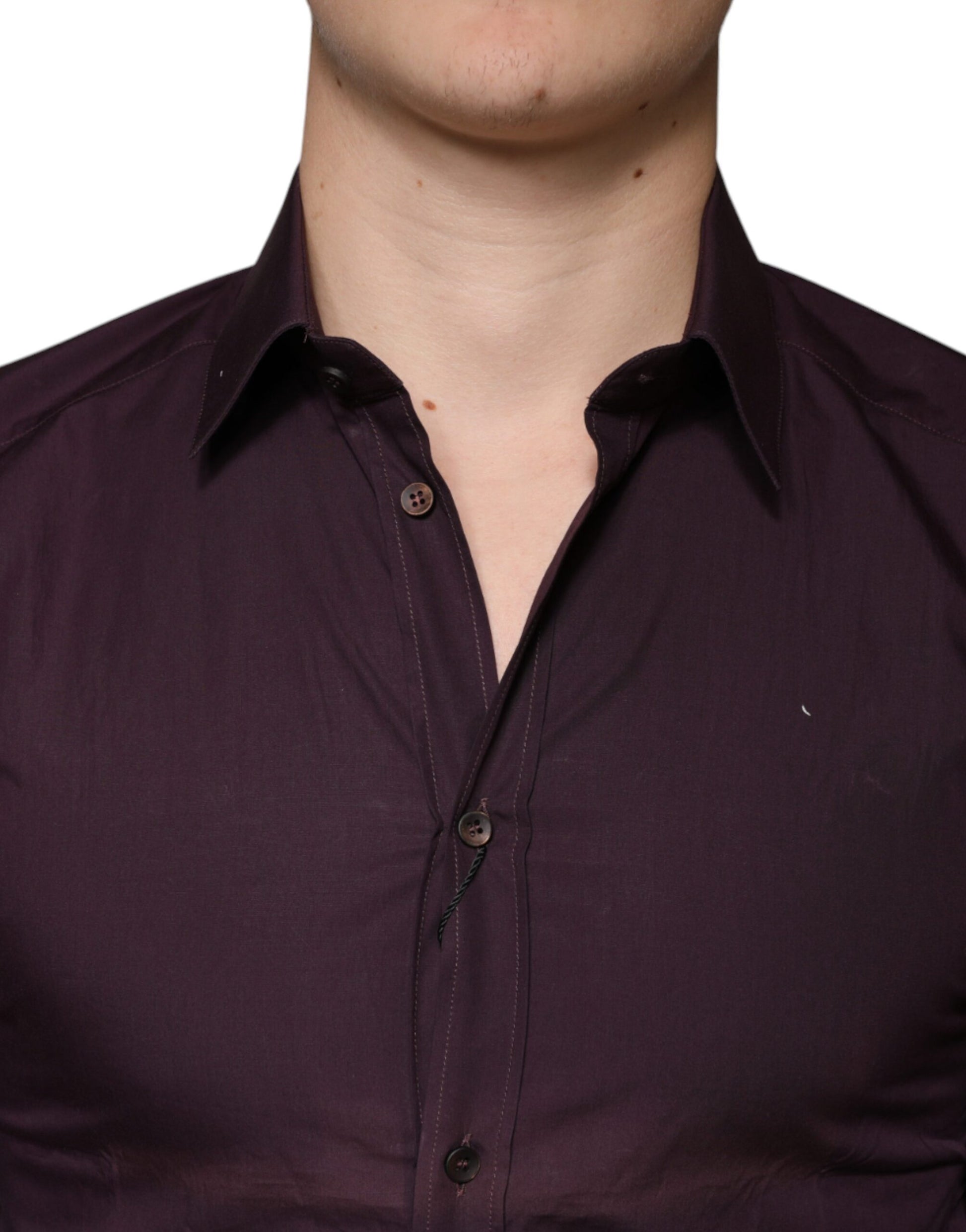 Dunkelviolettes Baumwollkleid GOLD Herren Formelles Hemd