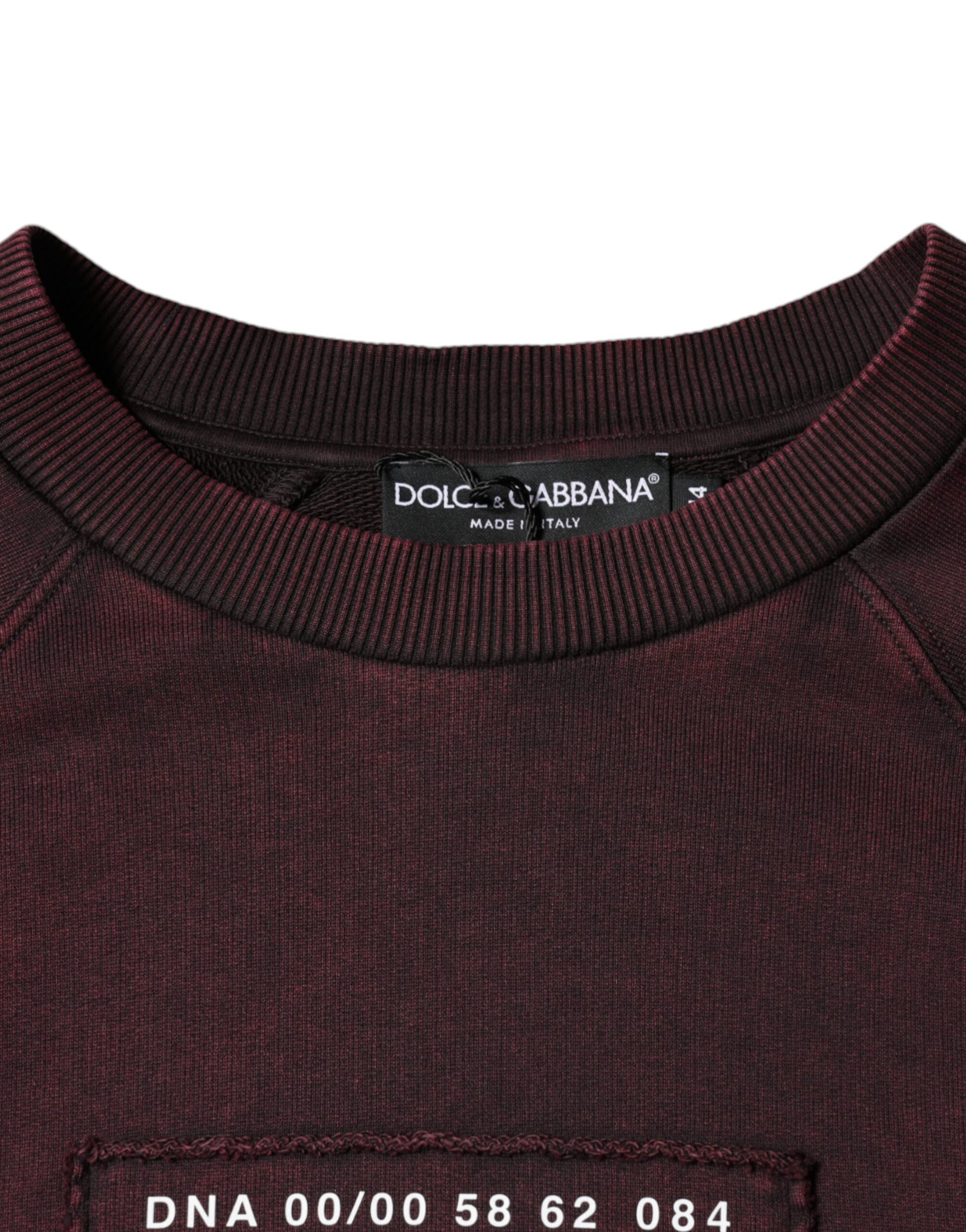 Kastanienbraunes Herren-Sweatshirt mit Rundhalsausschnitt und Logo