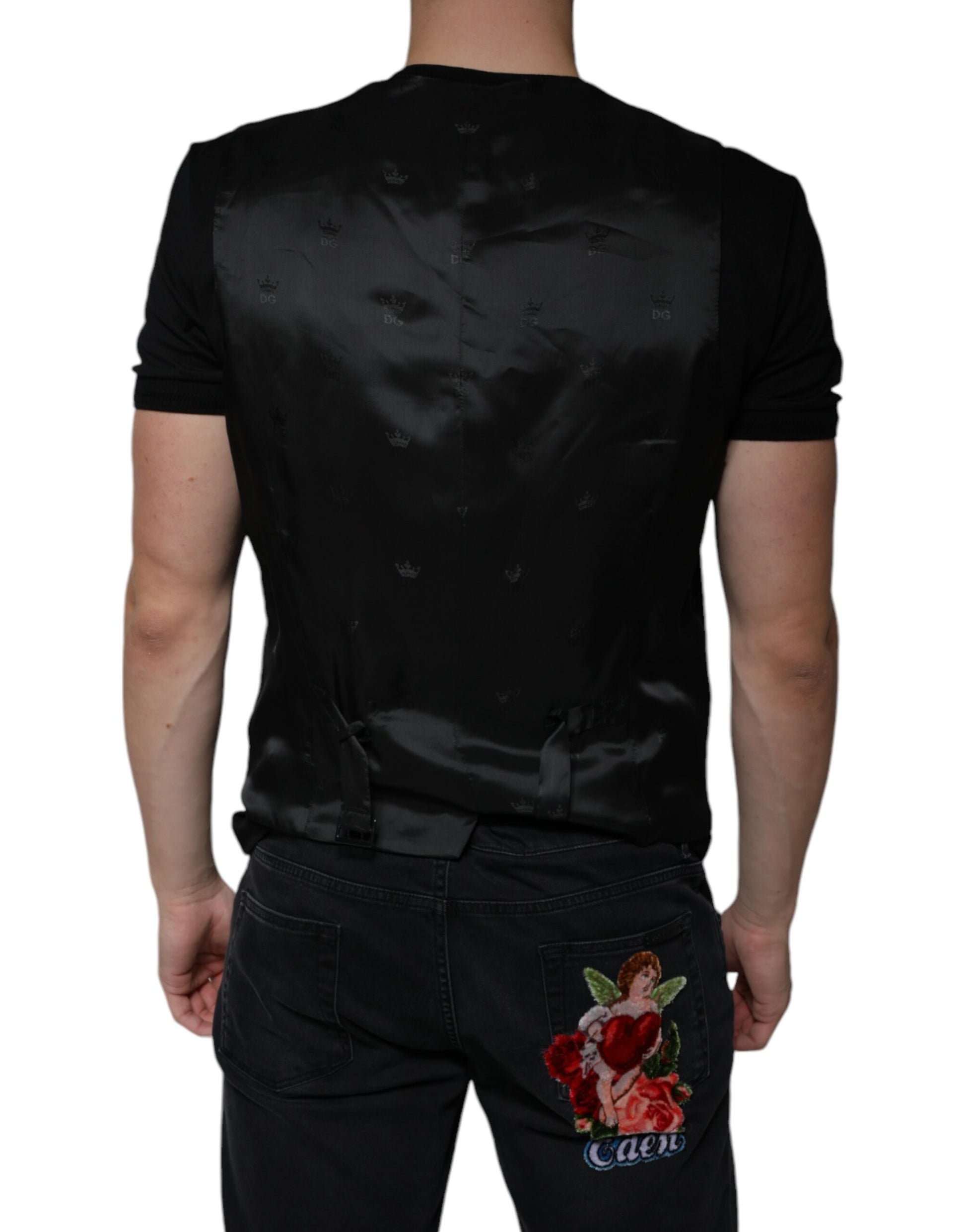 Schwarze Wollweste, formelle Weste