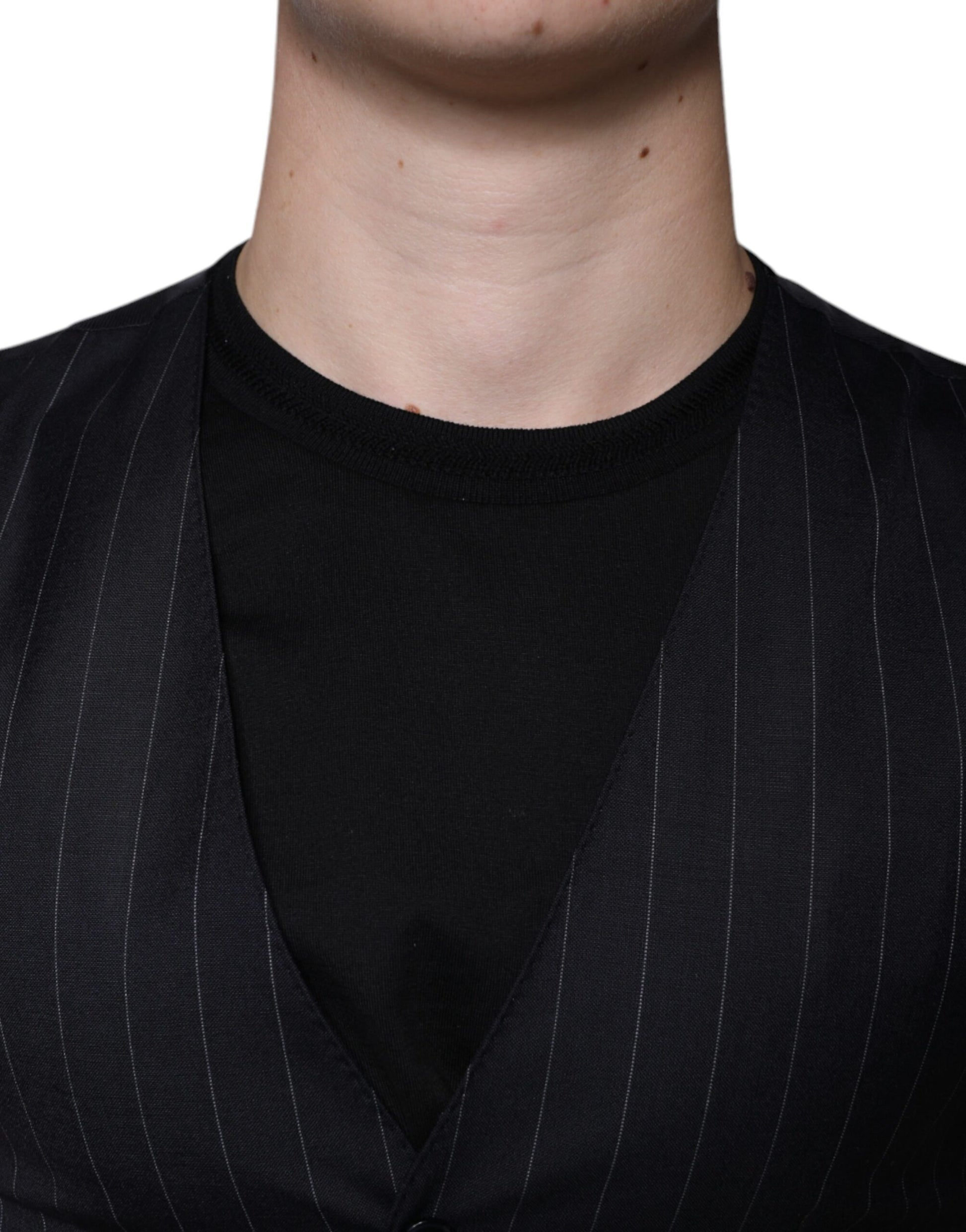 Schwarze Lederweste, formelle Weste