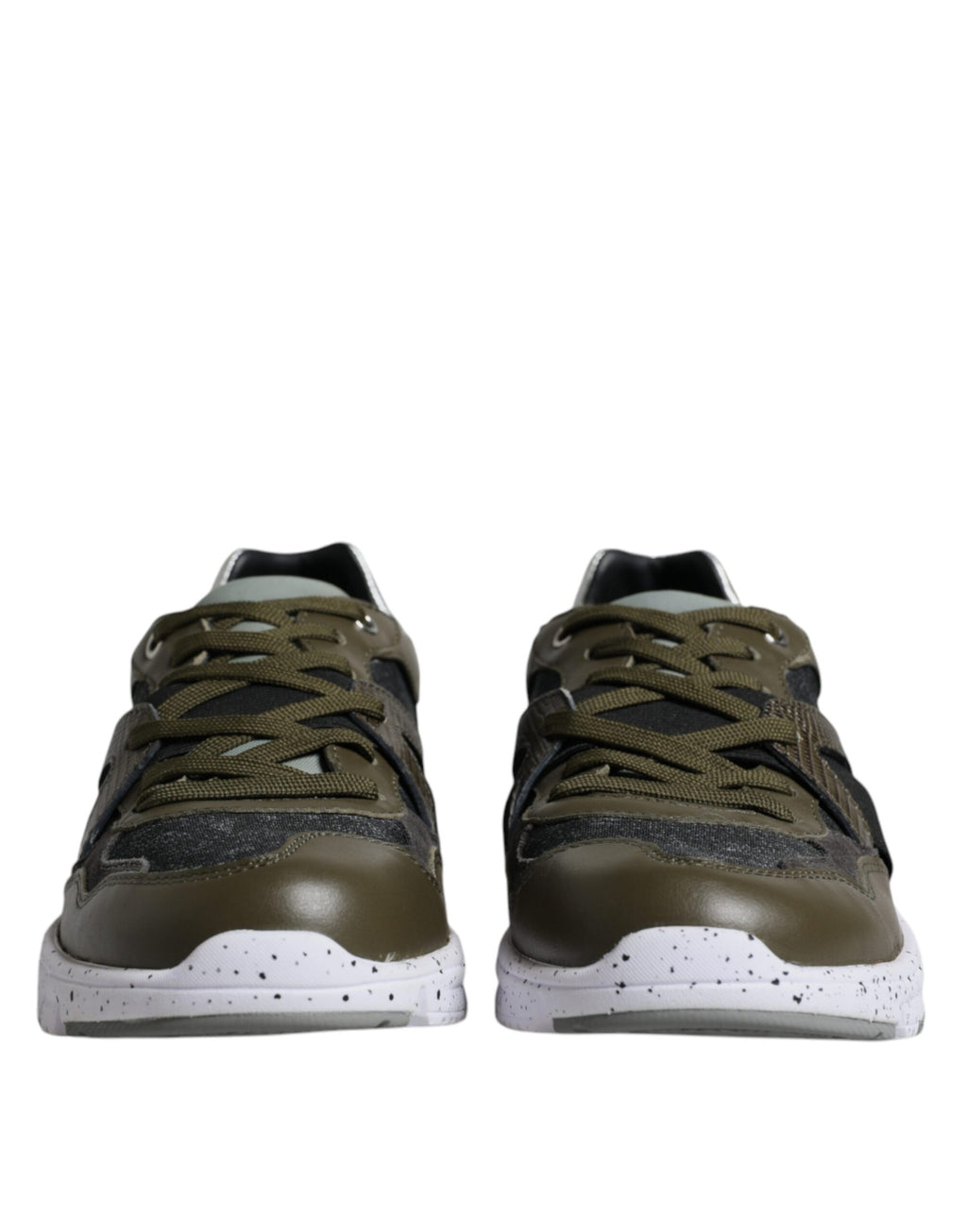 Mehrfarbige Low-Top-Sneaker aus Canvas und Leder