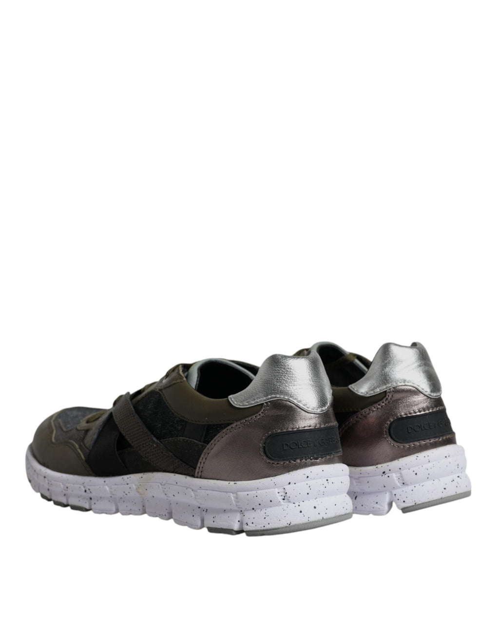 Mehrfarbige Low-Top-Sneaker aus Canvas und Leder
