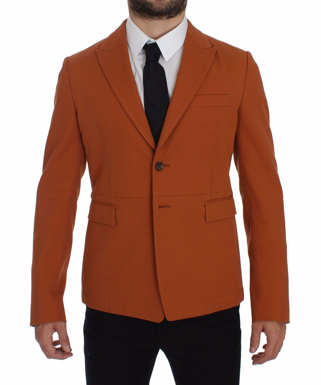 Orangefarbener Blazer aus Baumwollstretch