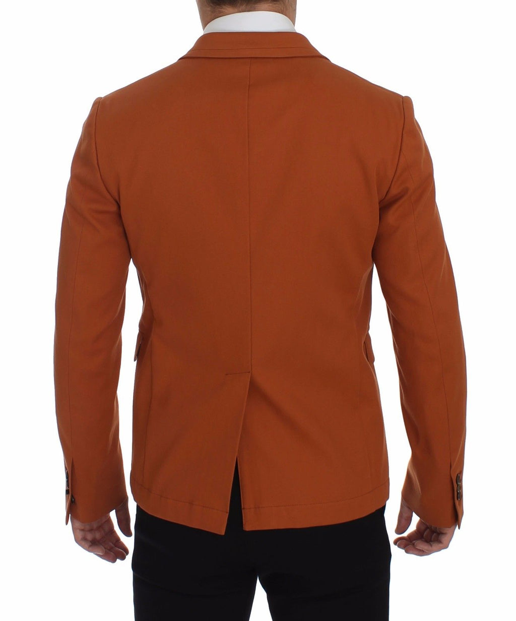 Orangefarbener Blazer aus Baumwollstretch
