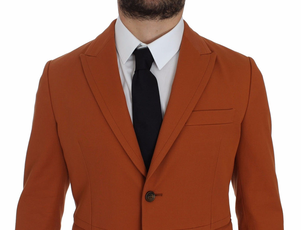 Orangefarbener Blazer aus Baumwollstretch
