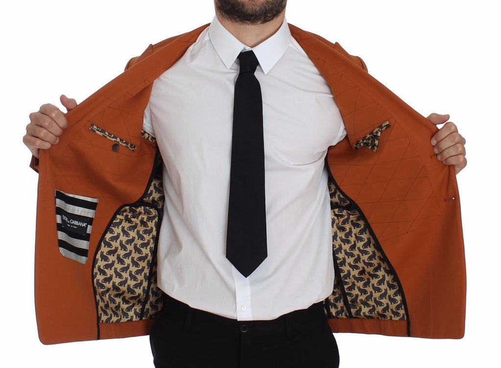 Orangefarbener Blazer aus Baumwollstretch