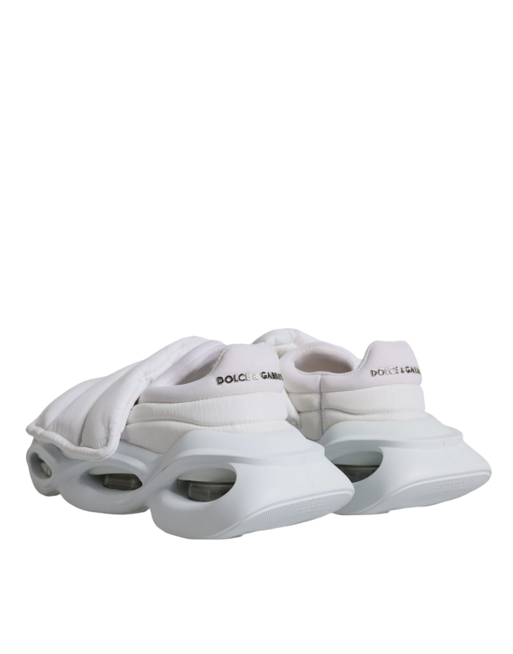 Weiße gepolsterte Stoff Low Top Sneakers Schuhe