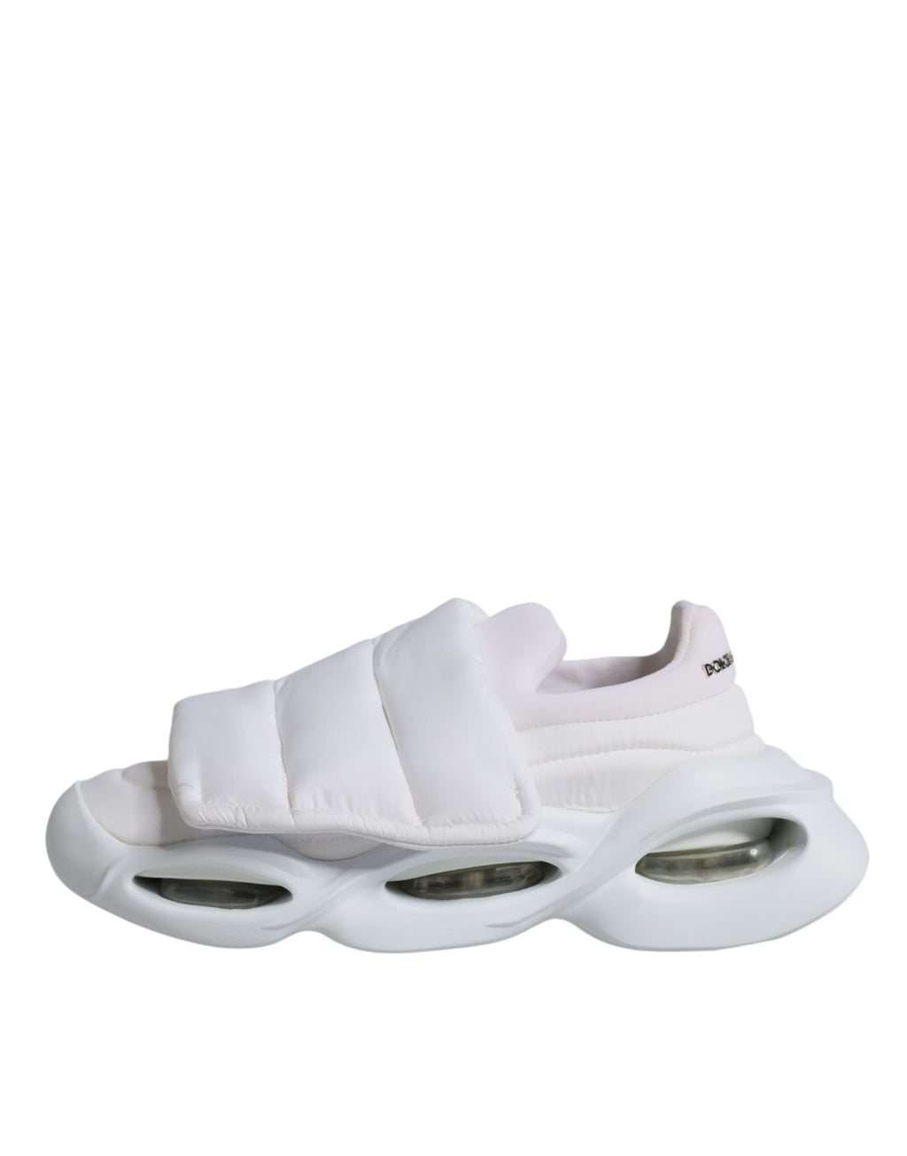 Weiße gepolsterte Stoff Low Top Sneakers Schuhe