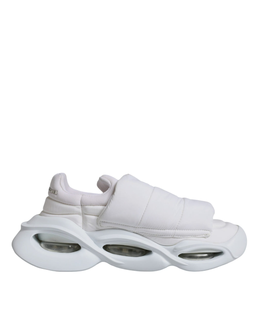 Weiße gepolsterte Stoff Low Top Sneakers Schuhe