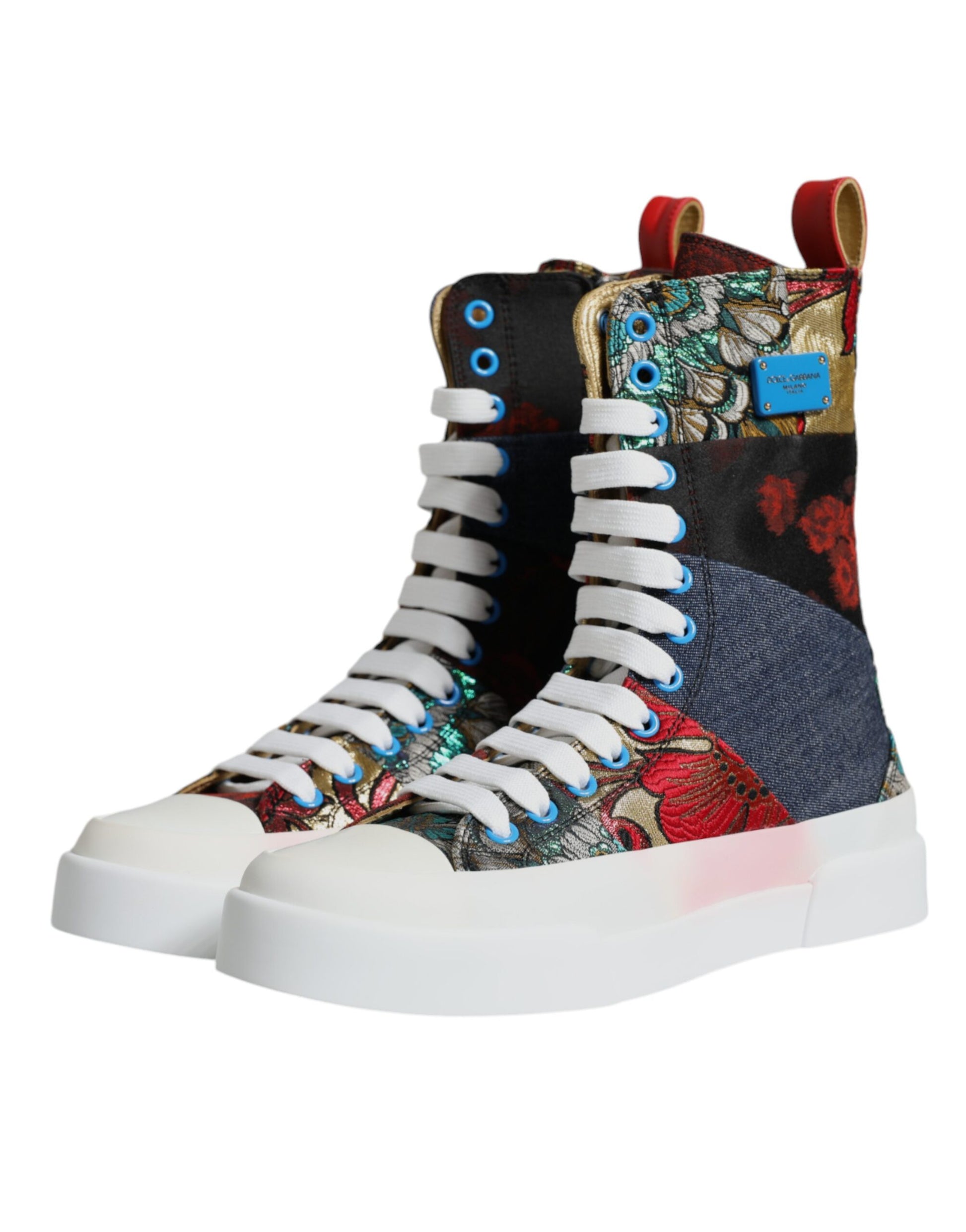 Mehrfarbige Patchwork High Top Sneakers Schuhe