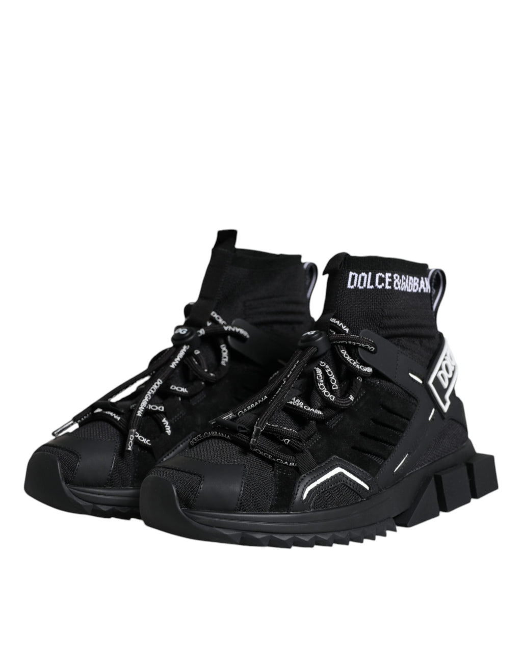 Schwarze Sorrento Socks Logo Sneakers Schuhe