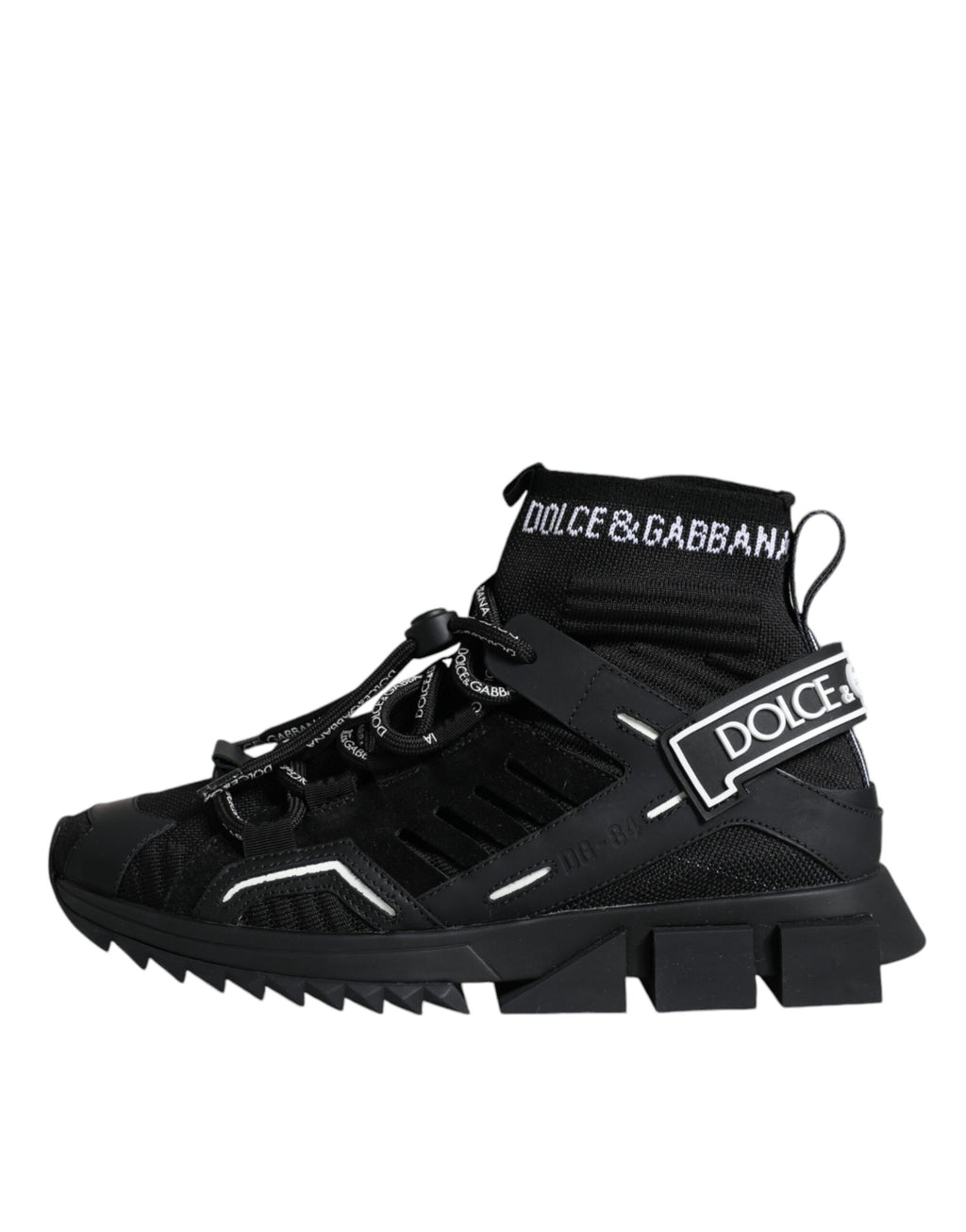 Schwarze Sorrento Socks Logo Sneakers Schuhe