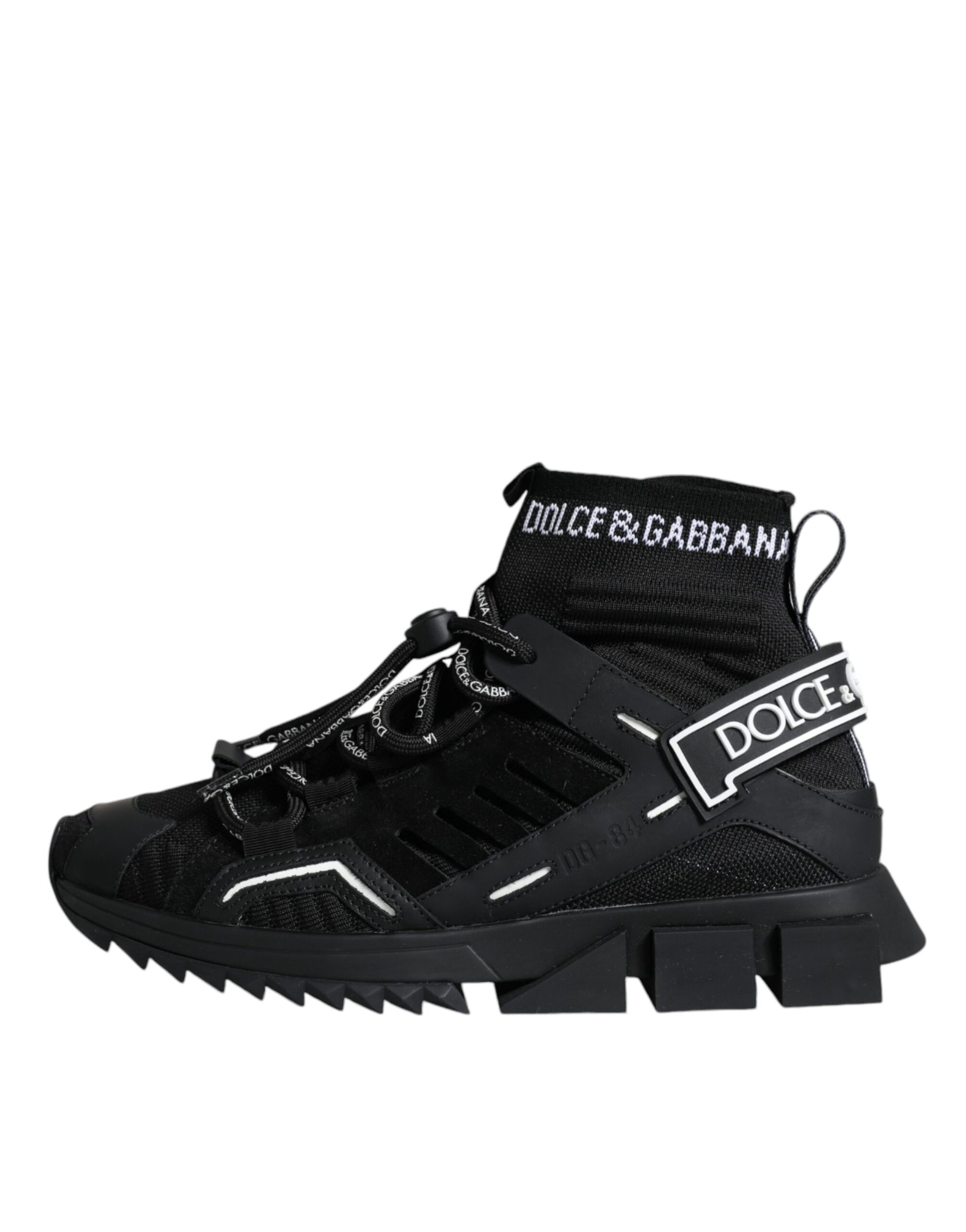 Schwarze Sorrento Socks Logo Sneakers Schuhe