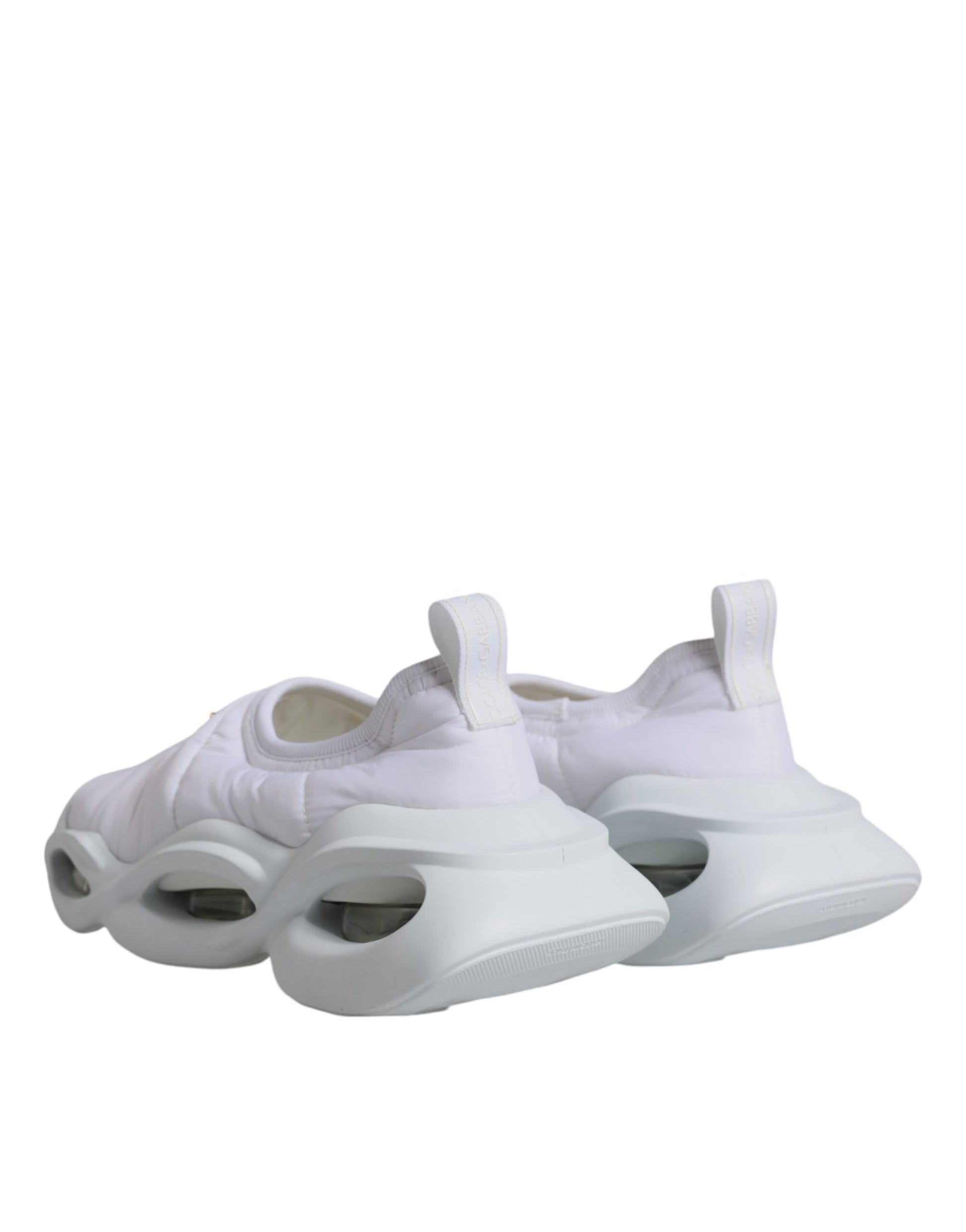 Weiße gepolsterte Stoff Low Top Sneakers Schuhe