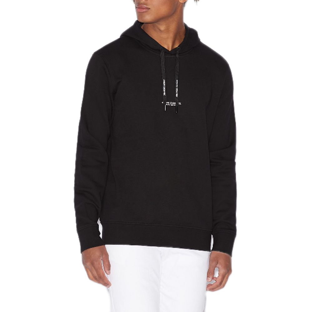 Schwarzer Kapuzenpullover aus Baumwolle