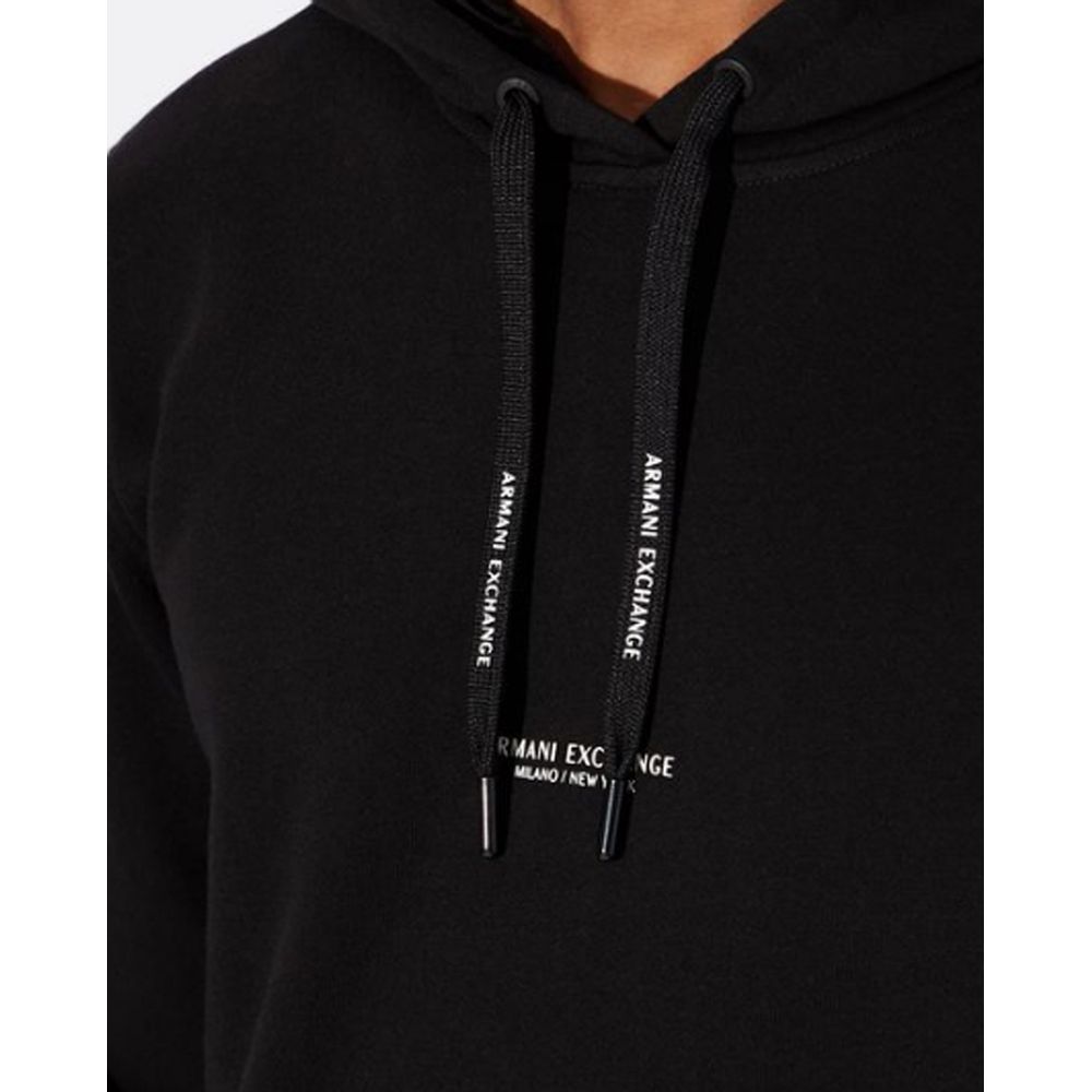 Schwarzer Kapuzenpullover aus Baumwolle