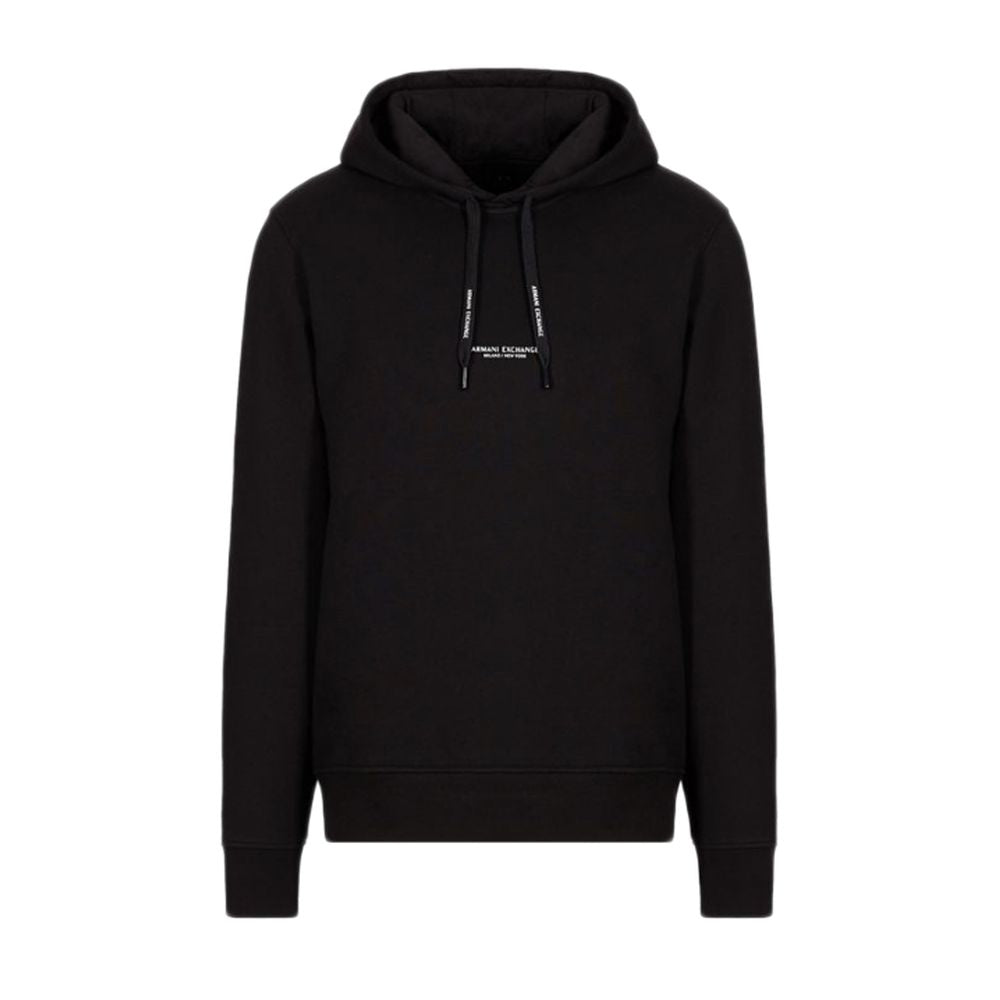 Schwarzer Kapuzenpullover aus Baumwolle