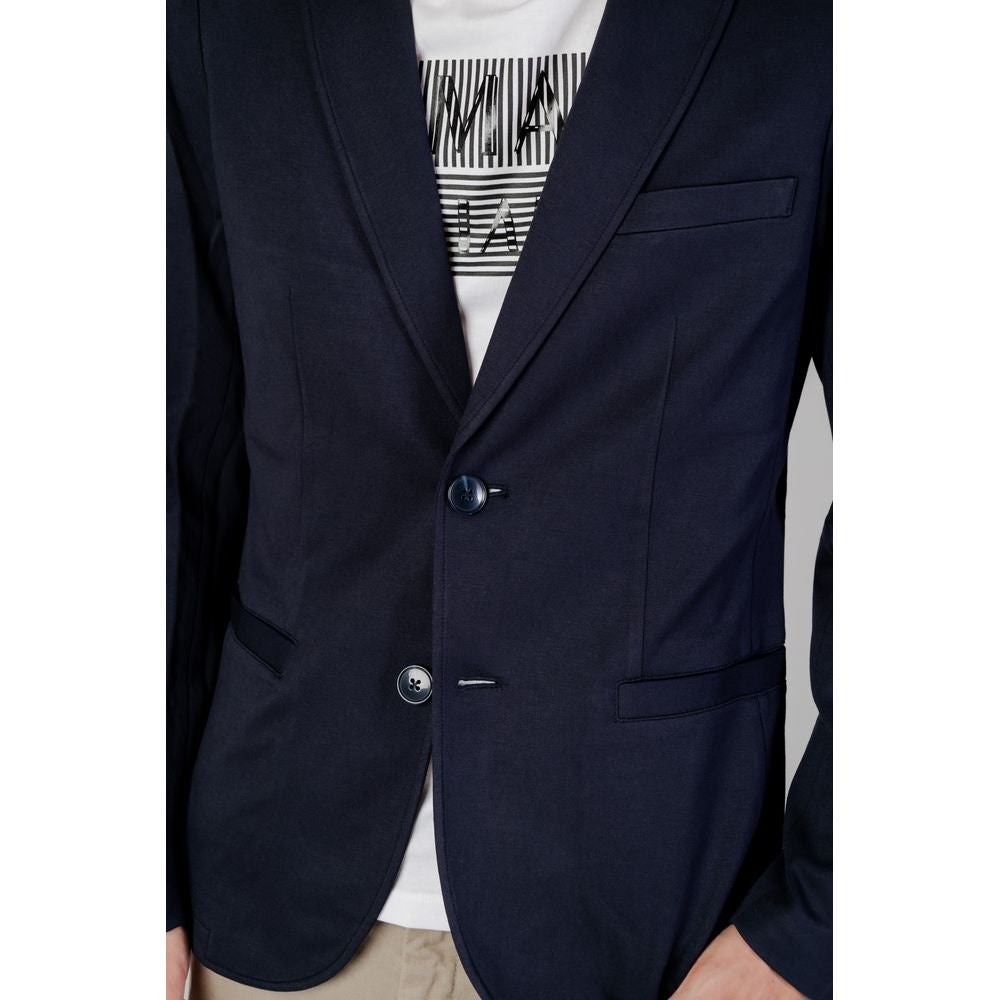 Blauer Viskose-Blazer