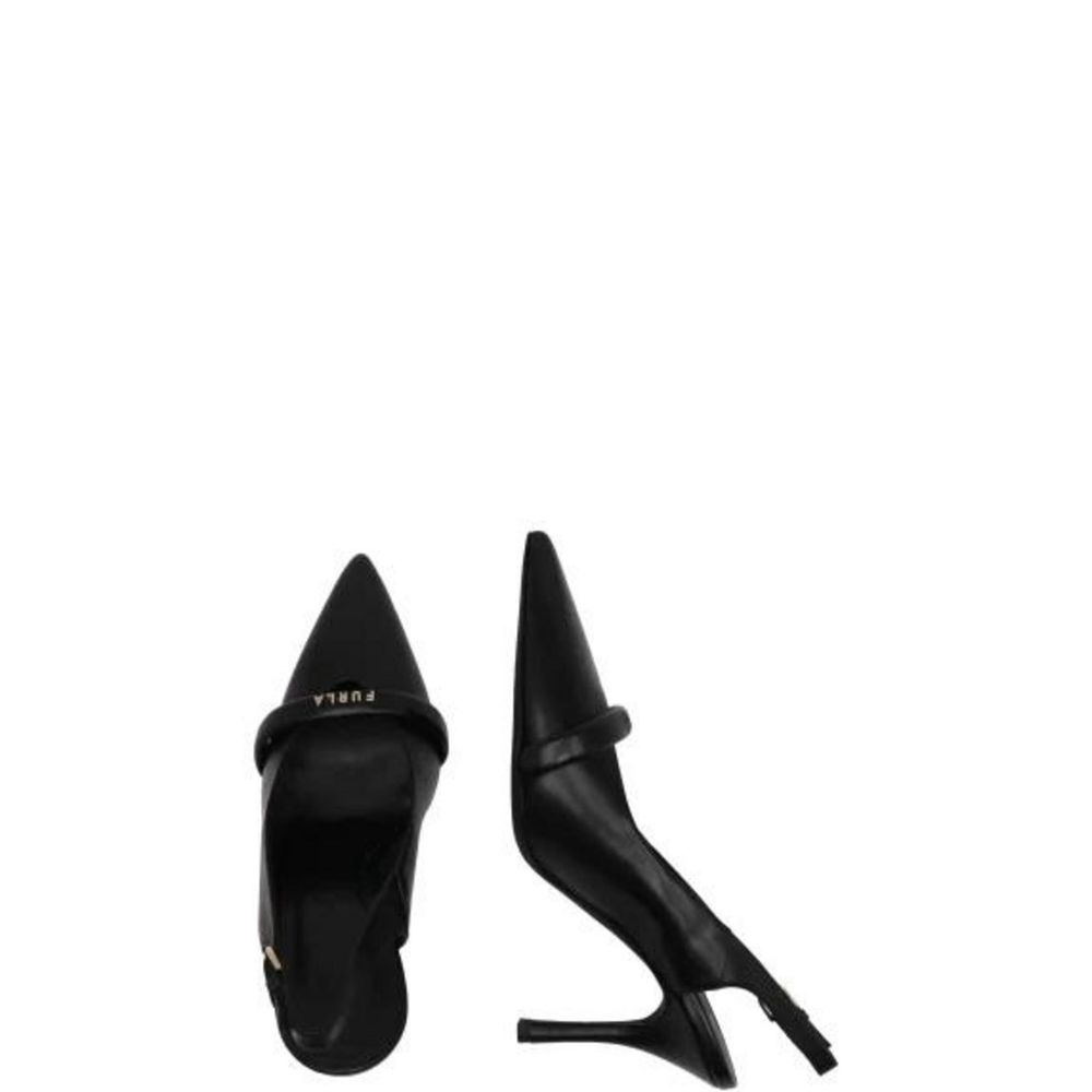 Schwarzer Leder-High-Heel