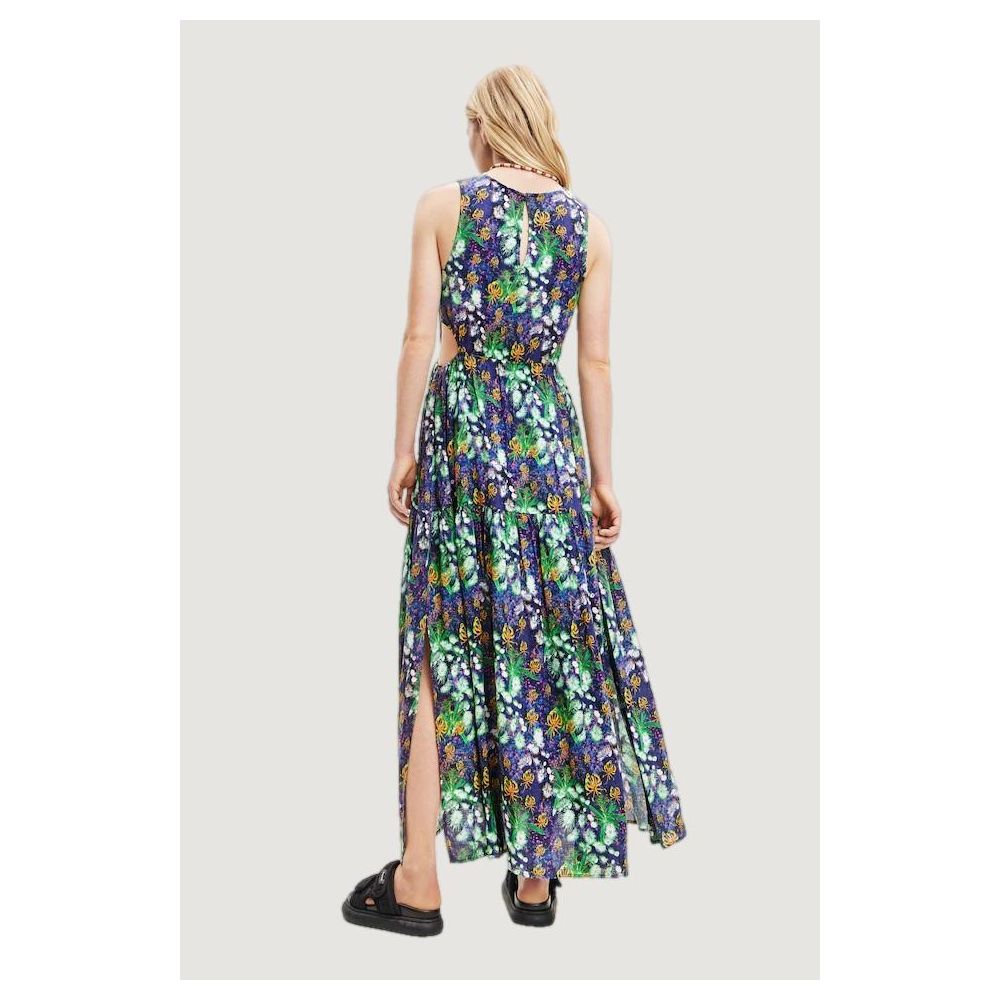 Desigual Blue Viscose Long Dress