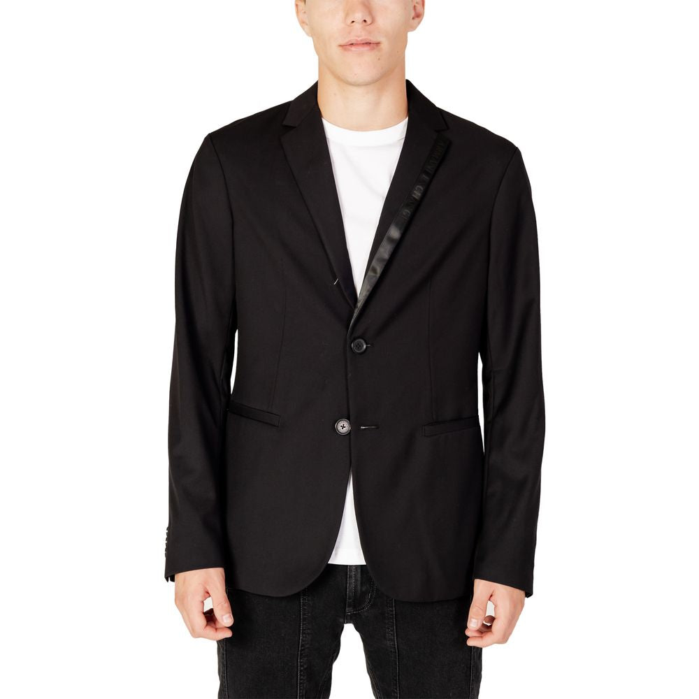 Schwarzer Polyester-Blazer