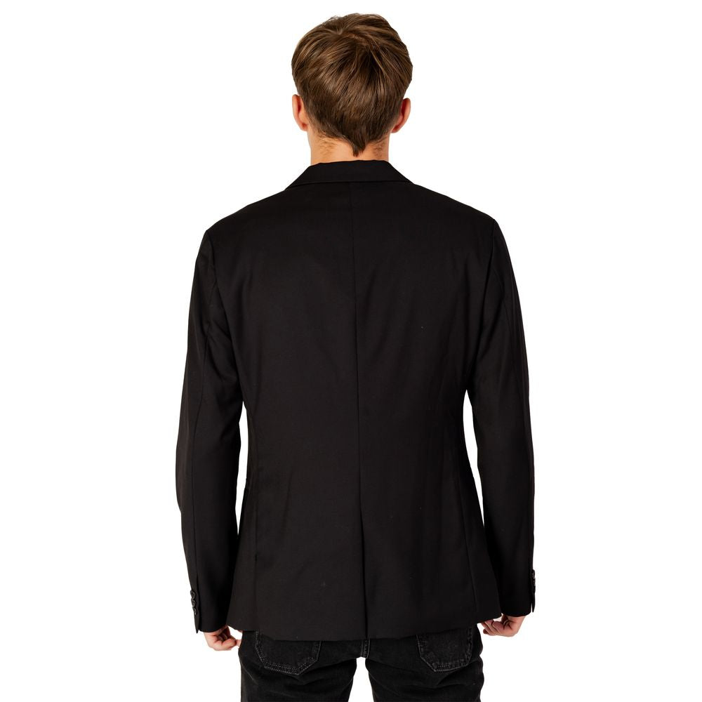 Schwarzer Polyester-Blazer