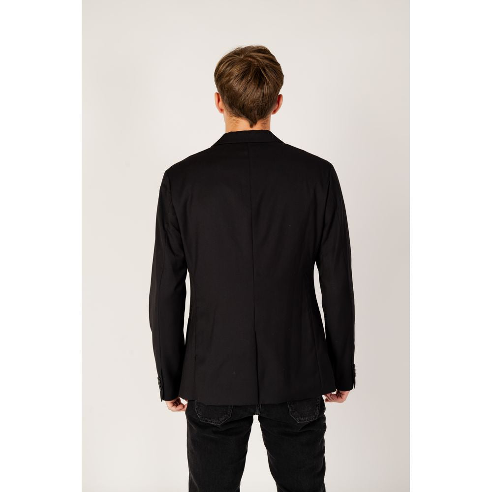 Schwarzer Polyester-Blazer