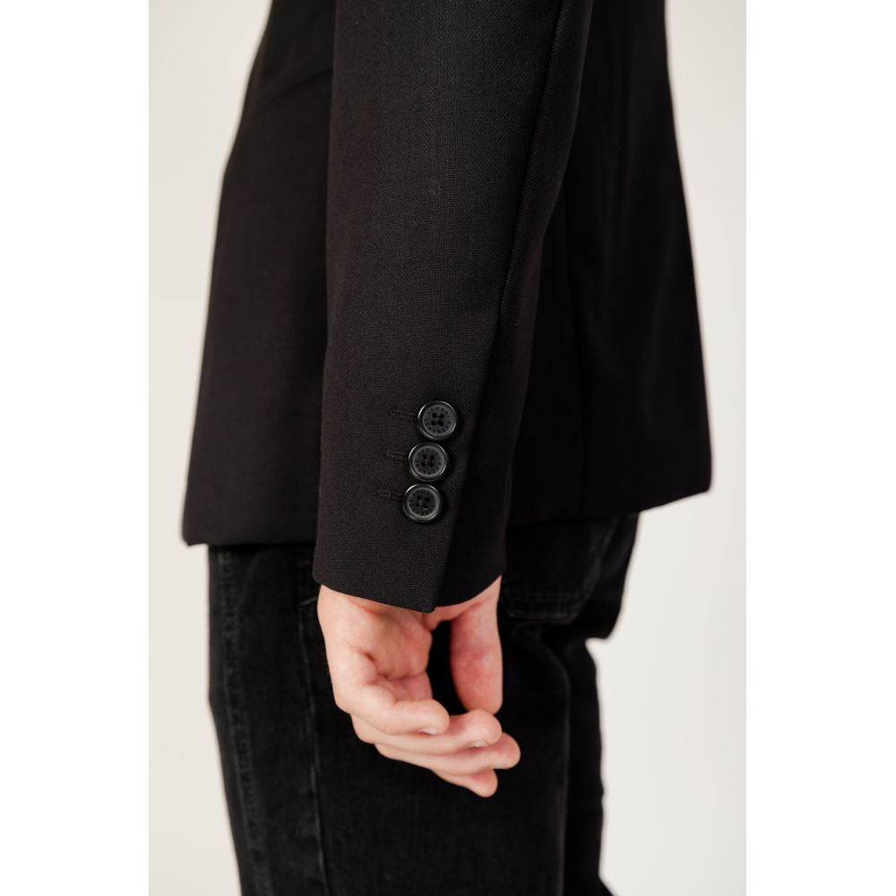 Schwarzer Polyester-Blazer