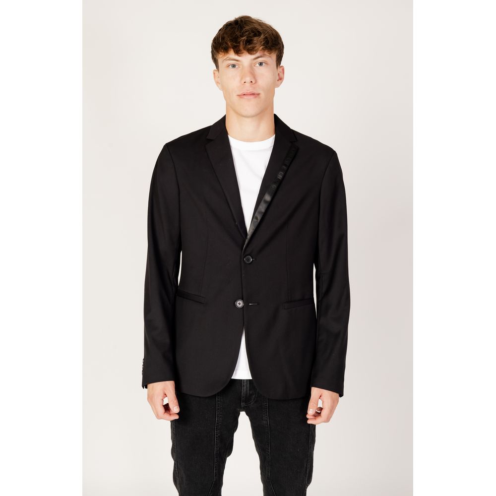 Schwarzer Polyester-Blazer