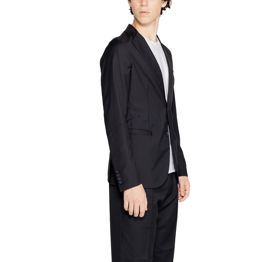 Schwarzer Polyester-Blazer