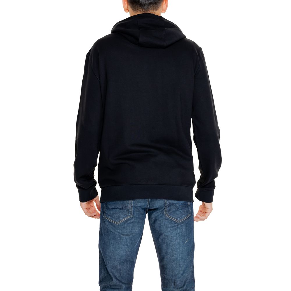 Schwarzer Kapuzenpullover aus Baumwolle