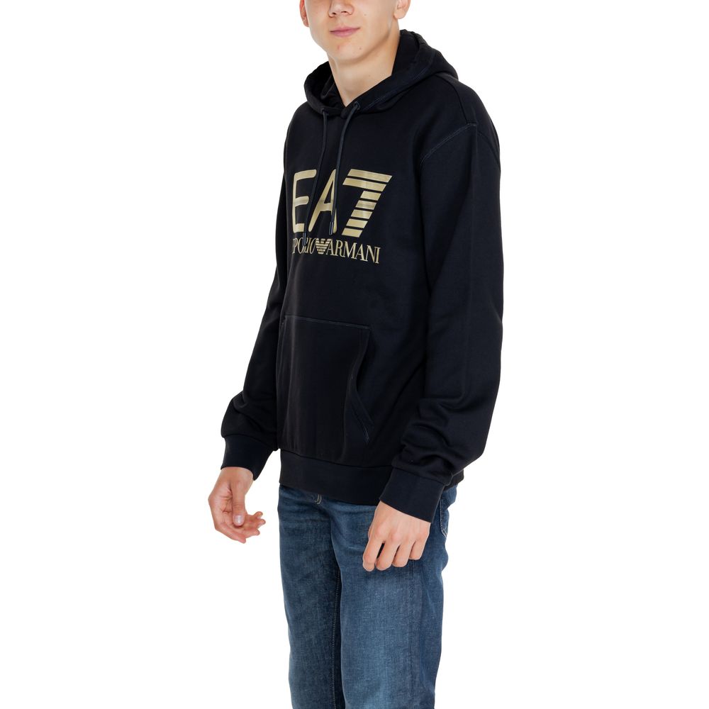 Schwarzer Kapuzenpullover aus Baumwolle