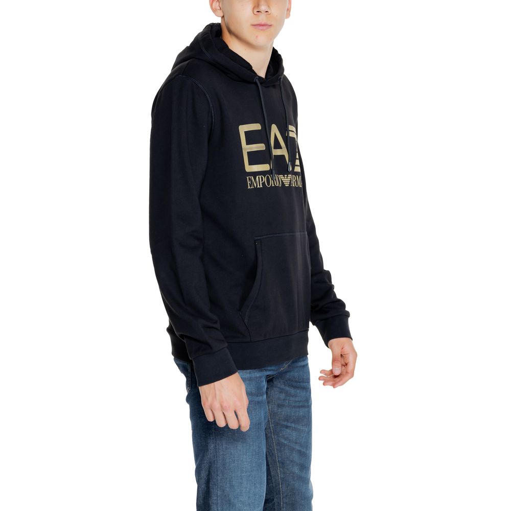 Schwarzer Kapuzenpullover aus Baumwolle