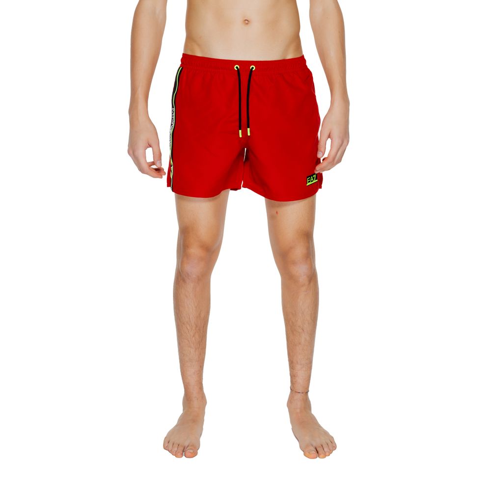 Rote Polyester-Badeshorts