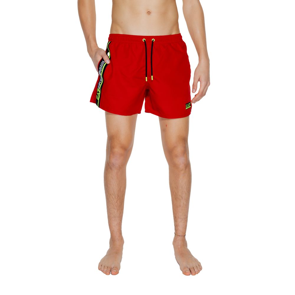 Rote Polyester-Badeshorts