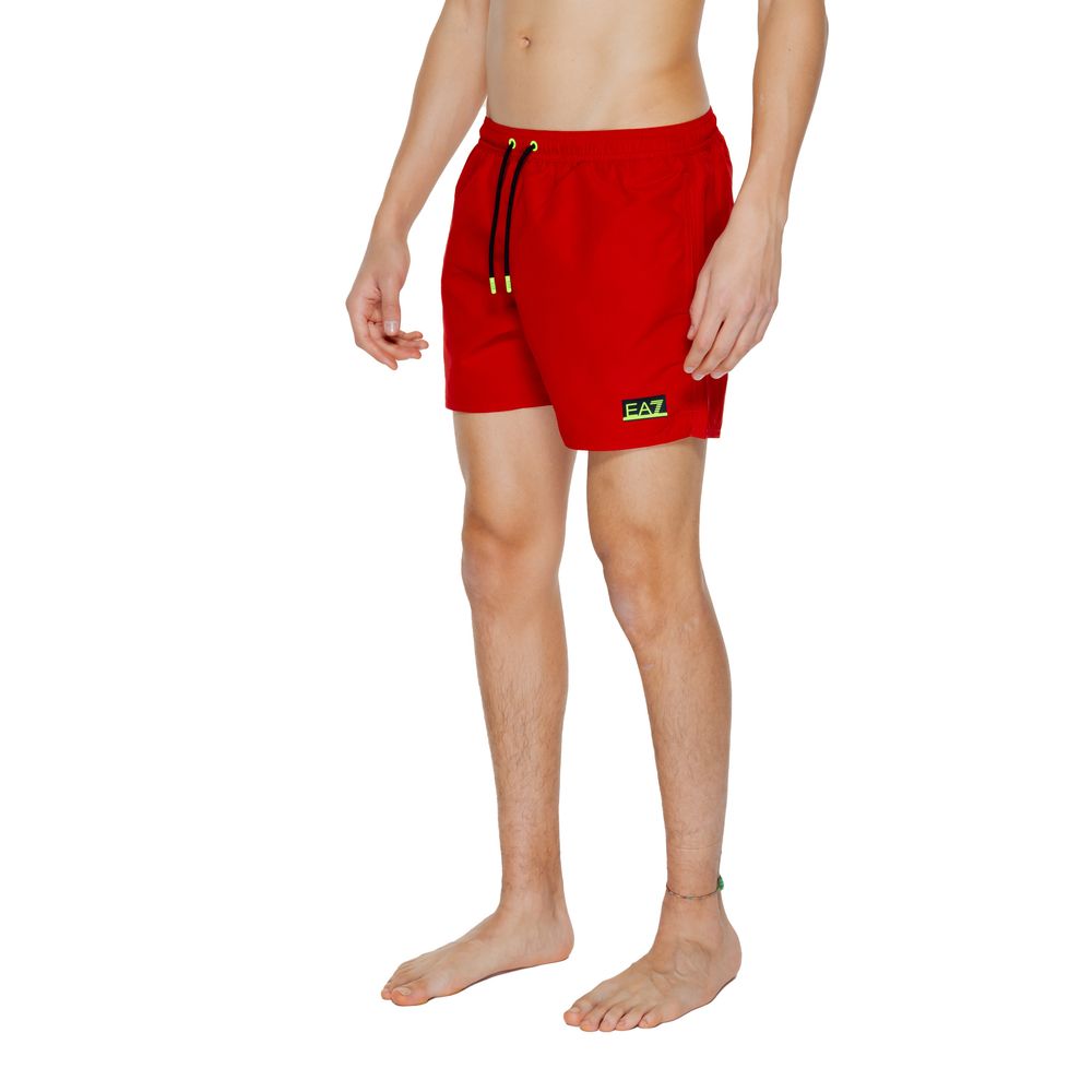 Rote Polyester-Badeshorts