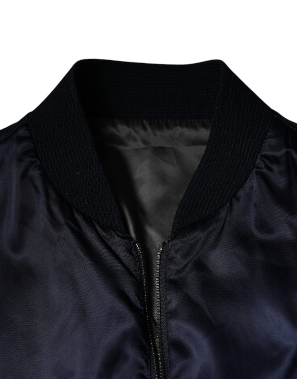 Blue Crown Heart Herren-Bomberjacke mit durchgehendem Reißverschluss