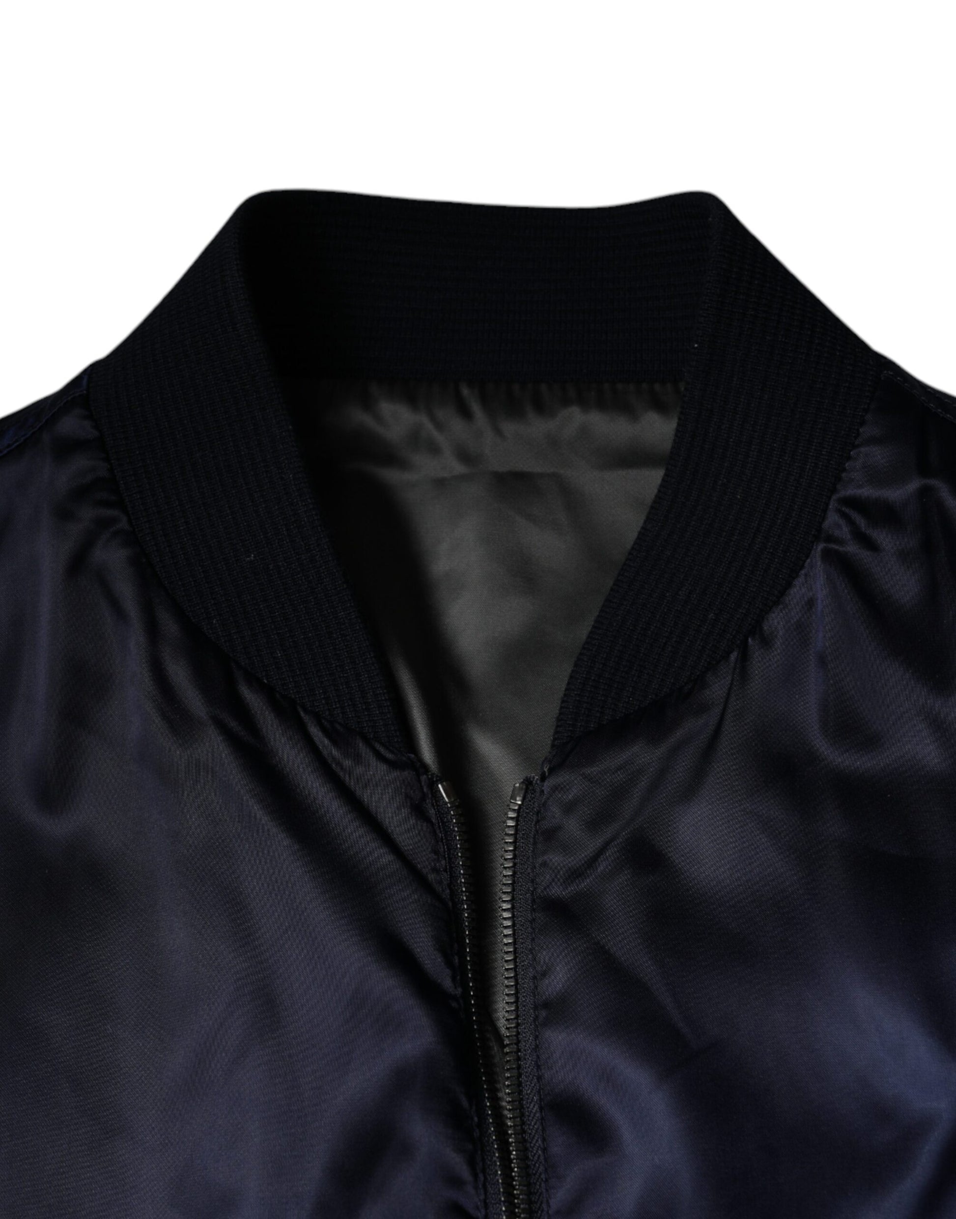 Blue Crown Heart Herren-Bomberjacke mit durchgehendem Reißverschluss